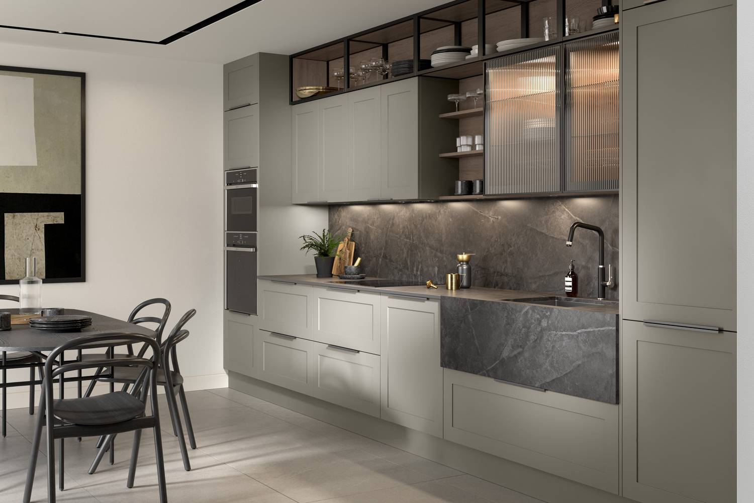 Shaker and handless kitchen design where simplicity is key.