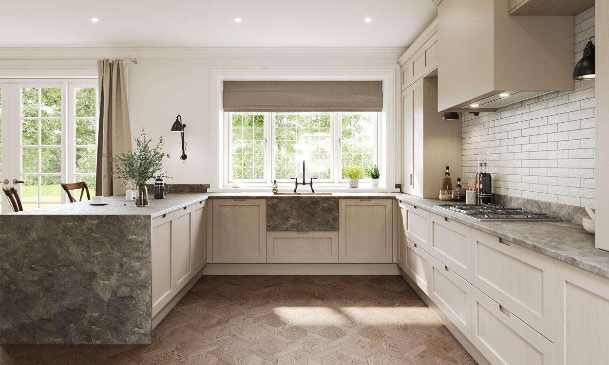 Shaker and handless kitchen design where simplicity is key.