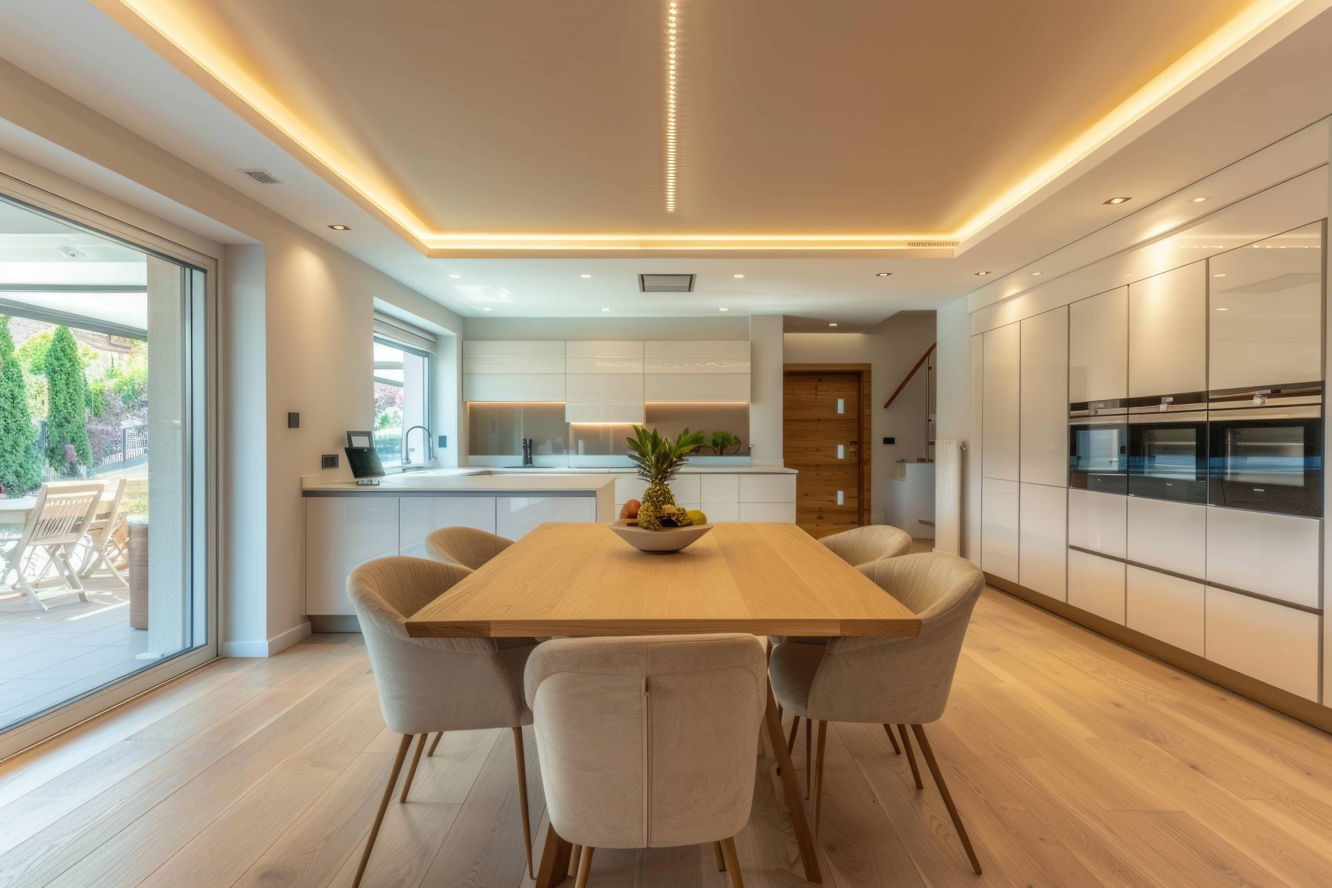A kitchen diner in a modern kitchen