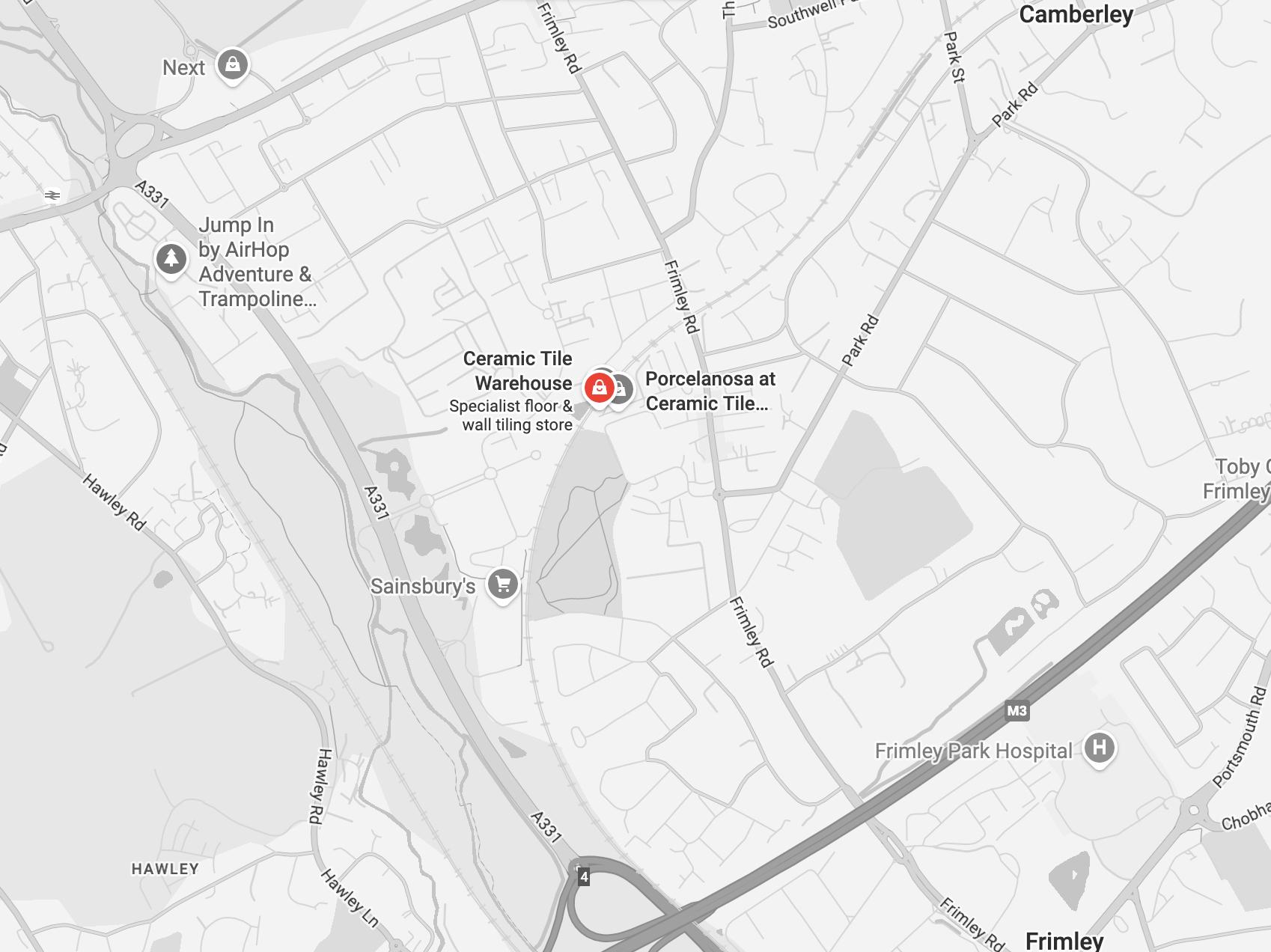 Camberley location on the Map on Bridge Road
